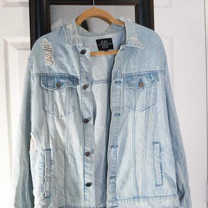 Distressed Light Wash Denim Jacket